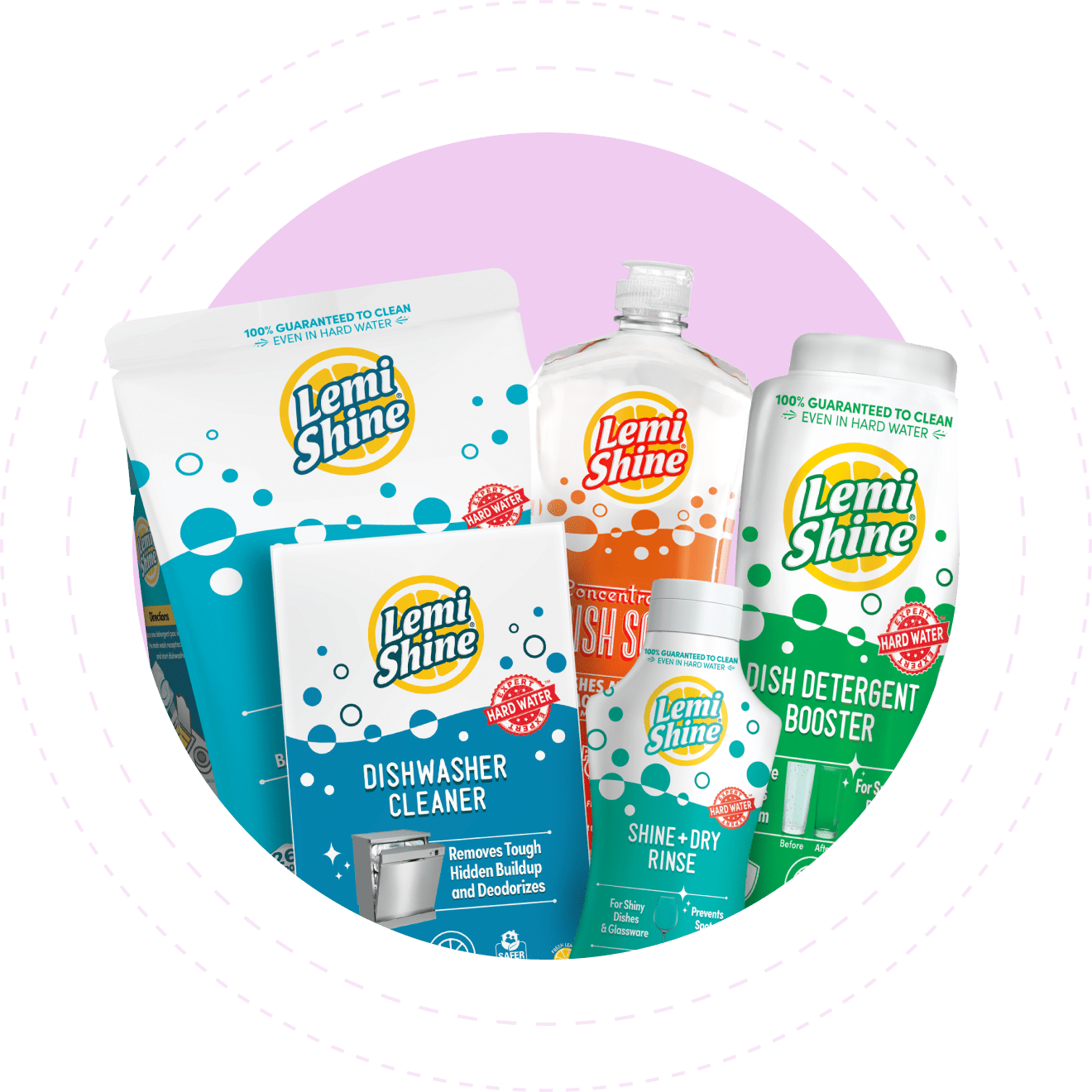 Group of Lemi Shine cleaning products