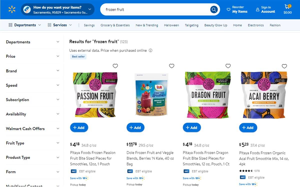 Pitaya search results on Walmart