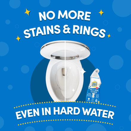 No more stains and rings even in hard water