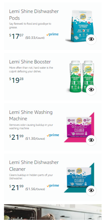 Lemi Shine search results on Amazon 