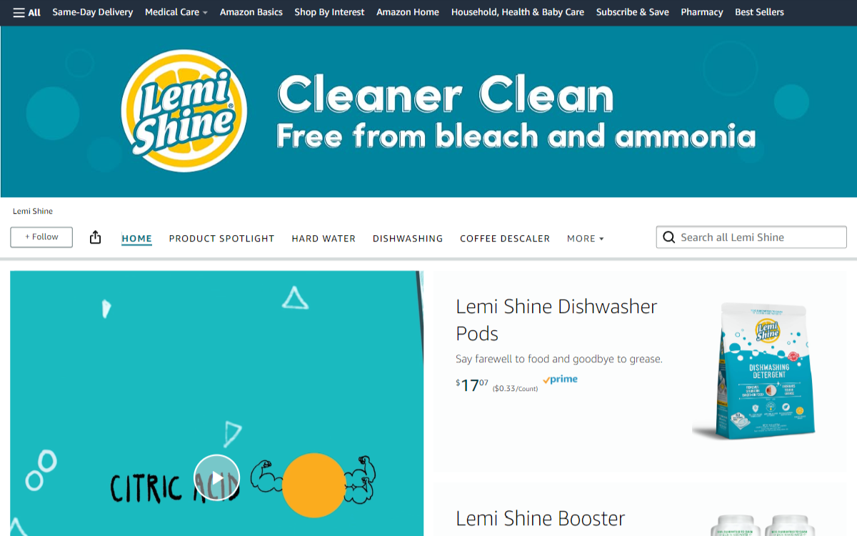 Lemi Shine Amazon brand store