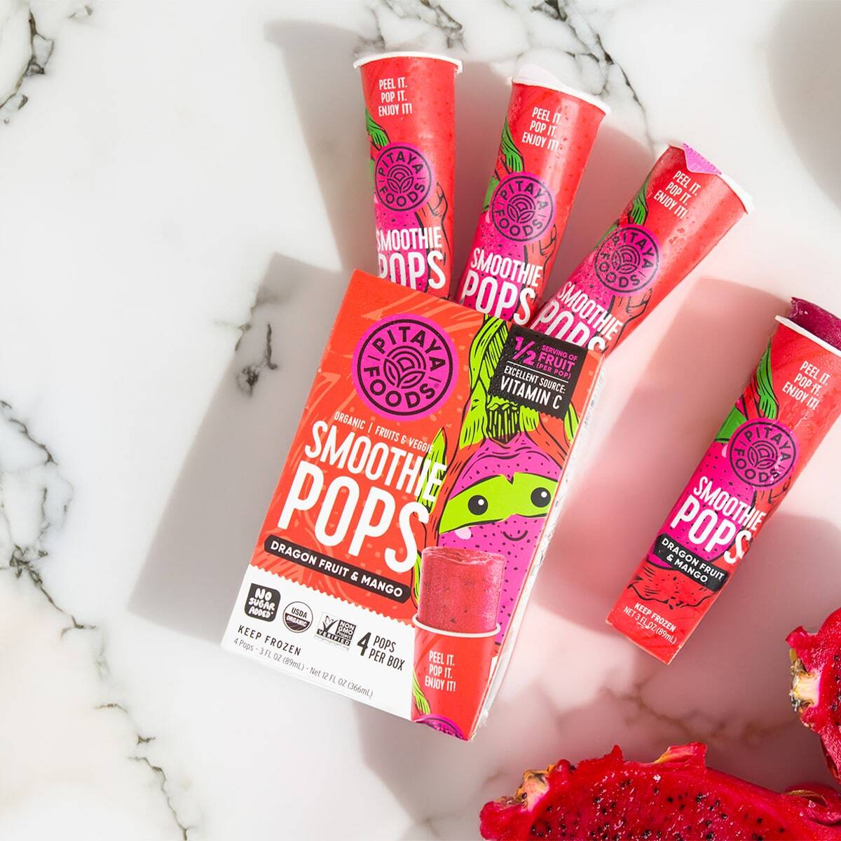 Box of Pitaya smoothie pops